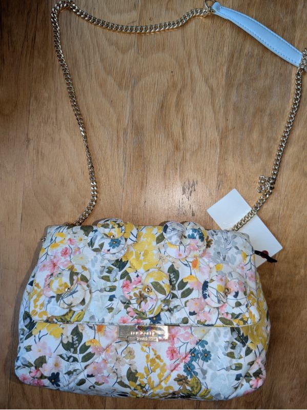 Ted Baker Floral Quilted Shoulder Bag In Pastel Yellow, Pink & Blue